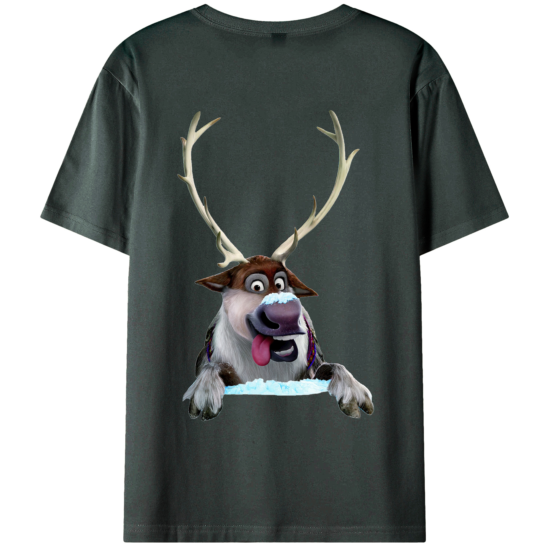 （画像用） アナと雪の女王 アンナ エルサ Frozen Anna Elsa 綿100％ メンズ半袖Tシャツ（バックプリント） 通気性